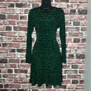Green leopard print Michael Kors dress